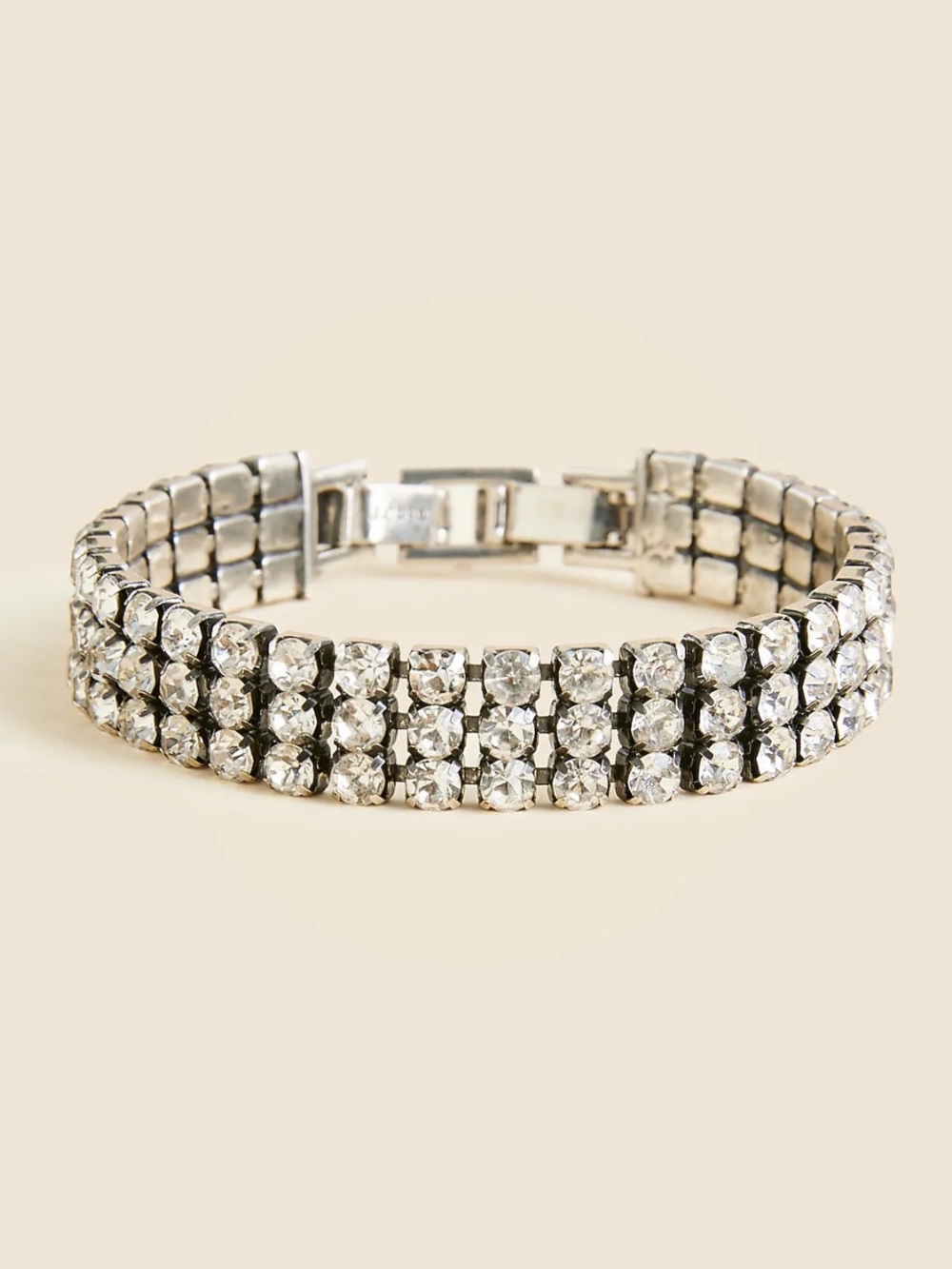 J crew silver Cupchain crystal bracelet